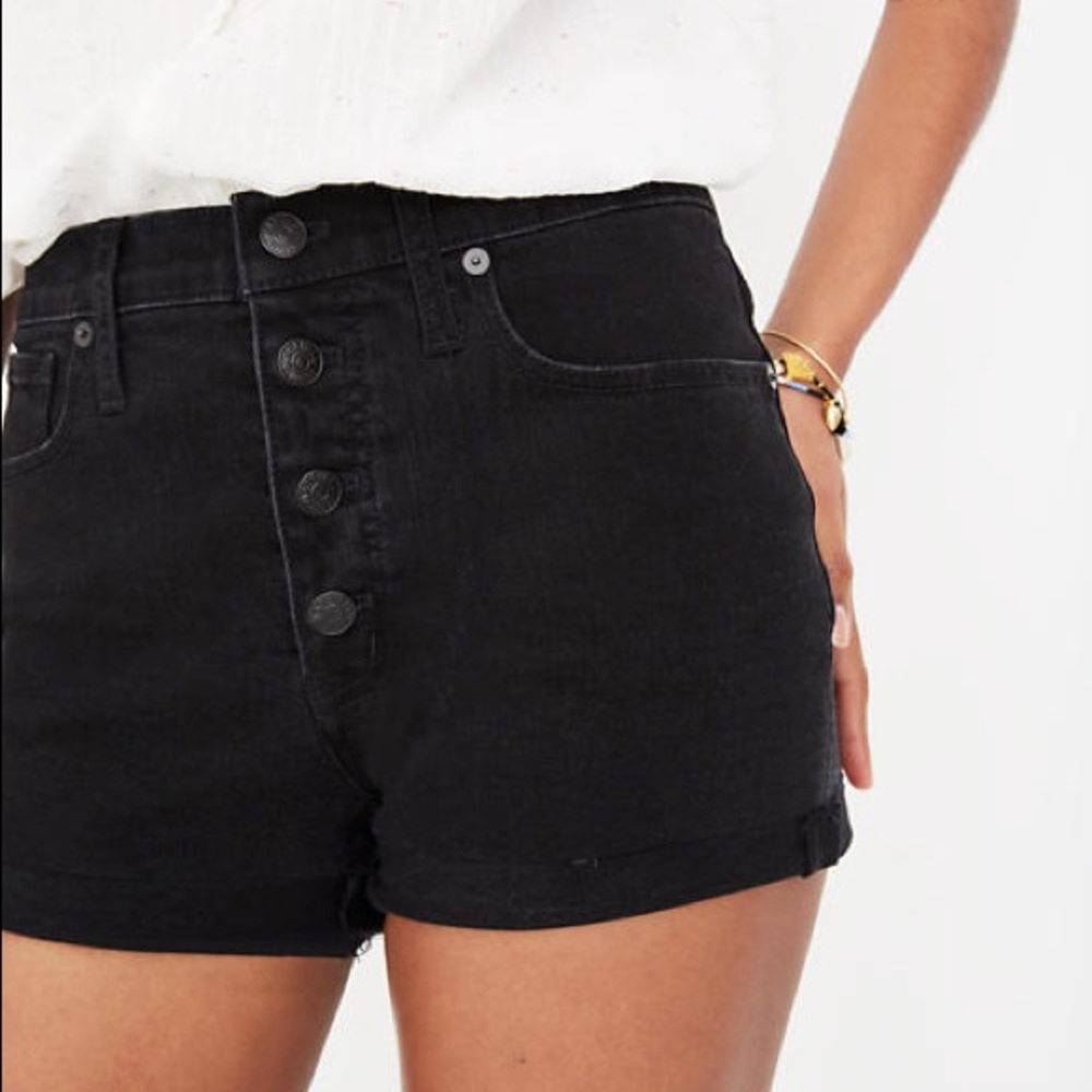 Madewell High Rise Button Fly Shorts